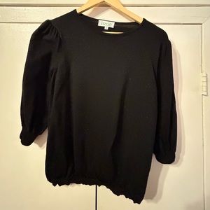 Ivee Black Shimmer Sweater Top 3/4 Sleeves